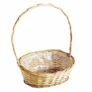 Koš s uchem proutí 35x26V10/15/45cm světlý
