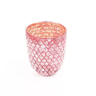 Obal sklo 7x8cm růžová patina