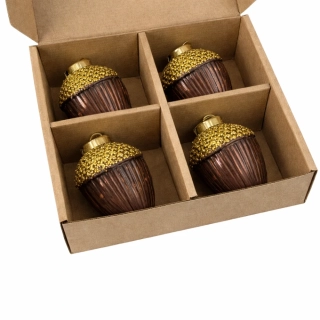 Žalud sklo 4ks/10cm bronz