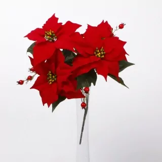 Poinsettia kytice 40cm červená