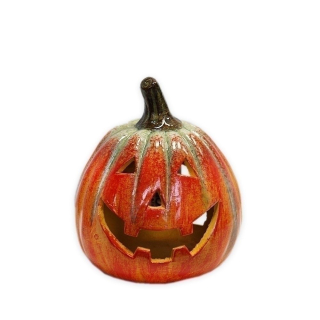 Dýně svícen keramika 16cm oranž