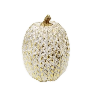 Dýně polyston 16cm bílá/zlatá