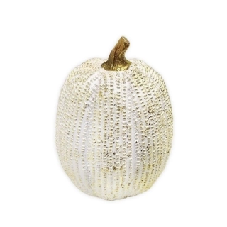 Dýně polyston 16cm bílá/zlatá