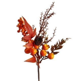 Větvička podzim pvc 32cm oranž