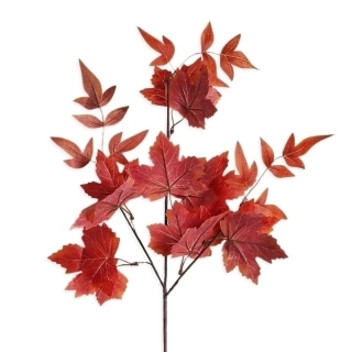 Listy větev polyester 81cm tm.oranž