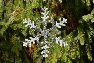 Vločka stříbrná 30 cm