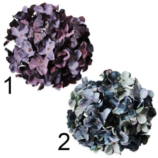 Hortenzie hlava pr.19cm mix modrá/fialová