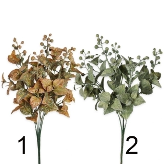 Keřík bobule pvc 33cm mix karamel/zelená