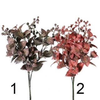 Keřík bobule pvc 33cm mix bordó/červená