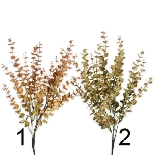 Eucalyptus keřík pvc 40cm mix oranž/béžová