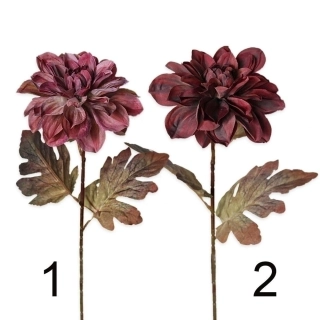 Jiřina polyester pr.15,5/60cm mix starorůžová/bordó