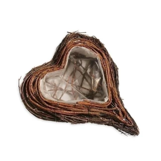 Srdce obal ratan 23cm natural