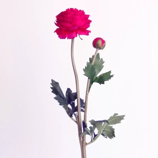 Ranunculus umělý x2/48cm tm.růžová
