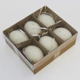 Vajíčka pvc 6ks/6cm bílá