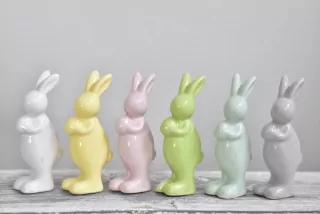 Porcelánový zajíc mix barev 7 cm