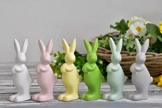 Porcelánový zajíc mix barev 15 cm
