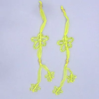 Kytky závěs pvc/organza 20x4cm žlutá